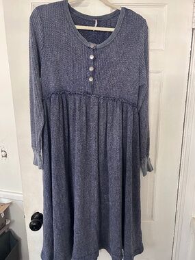 Free People midi soft jersey/waffle style dress XS
